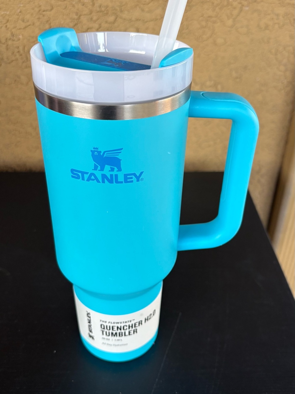 Stanley Bright Turquoise Travel Tumbler with Handle